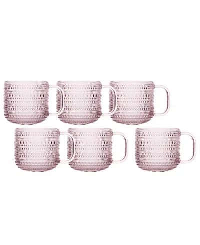 Fortessa Jupiter Glass Coffee Cups, Set Of 6 In Pink