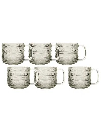 Fortessa Jupiter Glass Coffee Cups, Set Of 6 In Neutral