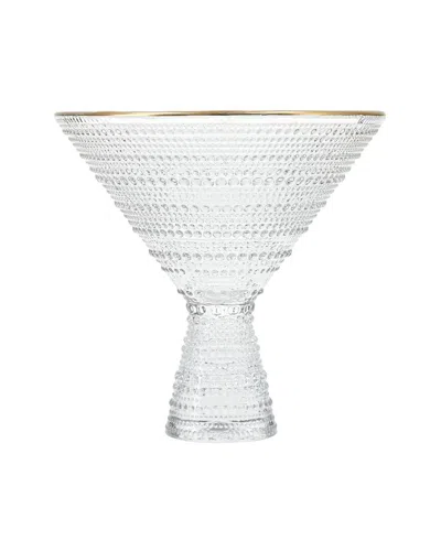 Fortessa Set Of 4 Jupiter Glass Gold Rim Martini Glasses In Transparent