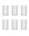 Fortessa Jupiter Set Of 6 Gold Rim Collins Glasses In Clear With Gold Rim