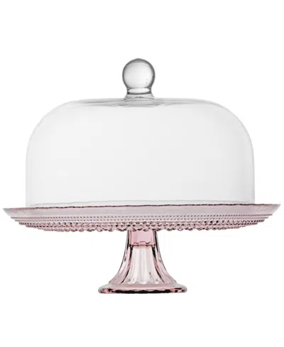 FORTESSA JUPITER PINK 13" CAKE STAND AND DOME SET