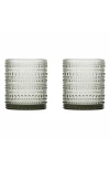 Fortessa Jupiter Set Of 2 Double Old Fashion Glasses In Smoke Grey