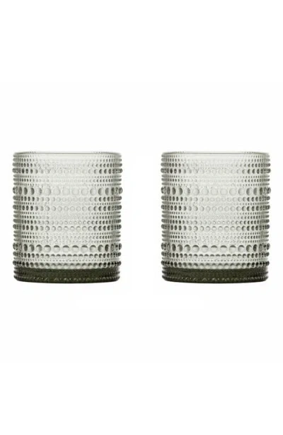 Fortessa Jupiter Set Of 2 Double Old Fashion Glasses In Gray