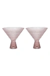 Fortessa Jupiter Set Of 2 Martini Glasses In Pink