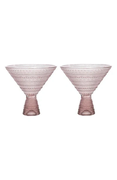 Fortessa Jupiter Set Of 2 Martini Glasses In Pink