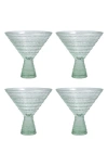 Fortessa Jupiter Martini Glasses, Set Of 4 In Sage