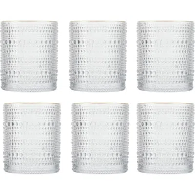 Fortessa Jupiter Set Of 6 Gold Rim Double Old Fashioned Glasses In Clear