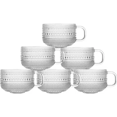 Fortessa Jupiter Set Of 6 Tea/cappuccino Cups In Clear