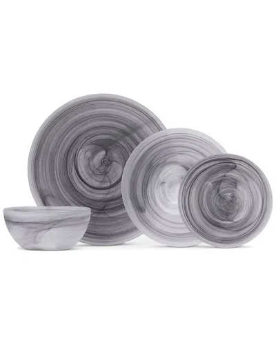 FORTESSA FORTESSA LA JOLLA GLASS 16PC GREY DINNERWARE SET SERVICE FOR 4