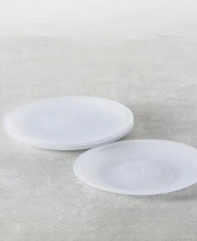 Fortessa La Jolla Glass Dinner Plates, Set Of 4 In White