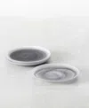 Fortessa La Jolla Glass Salad Plates, Set Of 4 In Grey