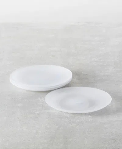 Fortessa La Jolla Glass Salad Plates, Set Of 4 In White