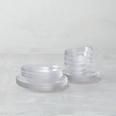 Fortessa Los Cabos 16 Piece Glass Dinnerware Set In Clear