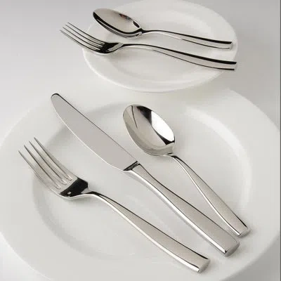 Fortessa Lucca 5 Piece 18/10 Stainless Steel Flatware Set, Service For 1