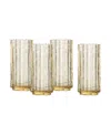 Fortessa Mahalo Collins Glass, Set Of 4 In Gold