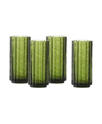 Fortessa Mahalo Collins Glass, Set Of 4 In Green