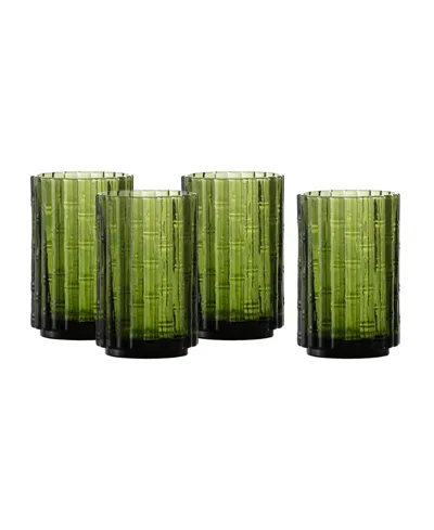 Fortessa Mahalo Iced Beverage Glasses, Set Of 4 In Green