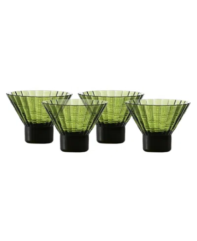 Fortessa Mahalo Martini Glasses, Set Of 4 In Green