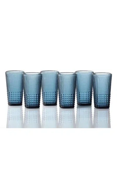 Fortessa Malcolm Set Of 6 Iced Beverage Glasses In Blue