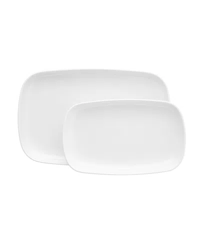 Fortessa Melamine Cooper 2 Pc. Platter Set In White