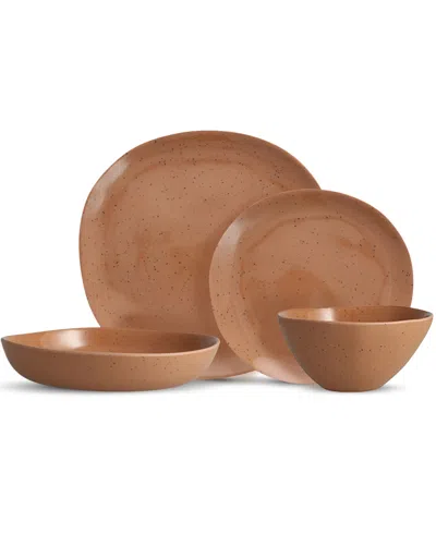 Fortessa Melamine Sandia 16 Piece Dinnerware Set, Service For 4 In Adobe