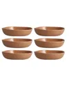 Fortessa Melamine Sandia Coupe Bowls, Set Of 6 In Adobe