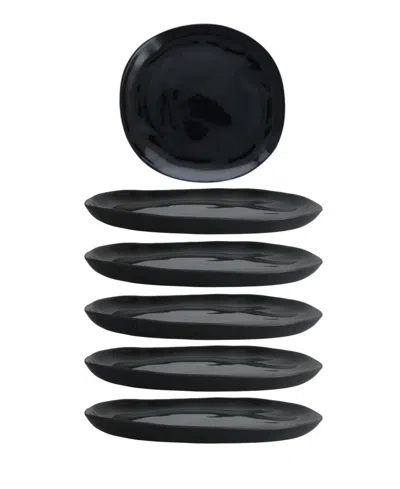 Fortessa Melamine Sandia Dinner Plates, Set Of 6 In Black