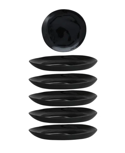 Fortessa Melamine Sandia Salad Plates, Set Of 6 In Black
