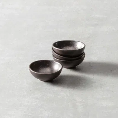 Fortessa Nivo Stoneware, 3.5" Rice/cereal Bowl (set Of 4), Mettalic In Metallic
