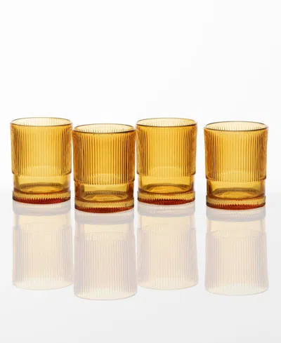 Fortessa Noho Iced Beverage 12.85-oz. Glasses, Set Of 4 In Amber