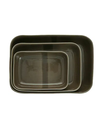 Fortessa Nosse Svelte 3 Piece Baker Set In Olive
