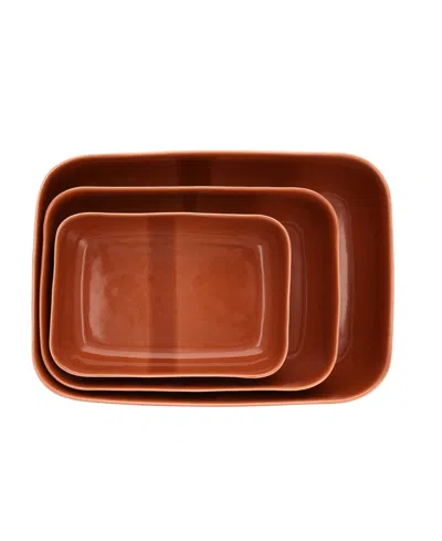 Fortessa Nosse Svelte 3 Piece Baker Set In Terracotta