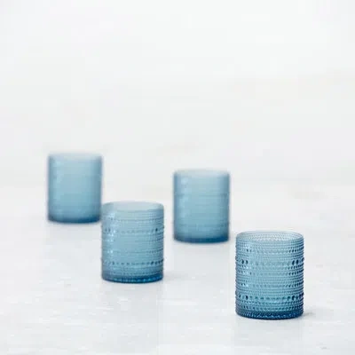 Fortessa Orbetto Outdoor Copolyester, Double Old Fashioned (set Of 4) In Cornflower Blue