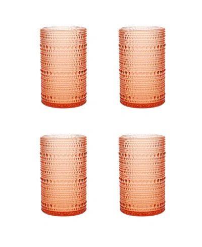 Fortessa Orbetto Outdoor Iced Beverage Glasses 13 Oz, Set Of 4 In Coral Blush