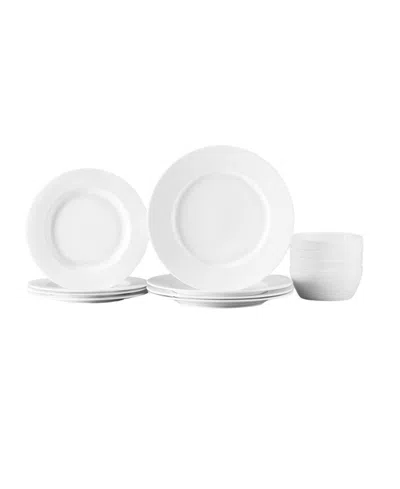 Fortessa Ornament 12-piece Dinnerware Set, Service For 4 In White