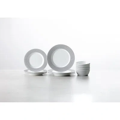 Fortessa Ornament  Bone China, 12 Piece Dinnerware Set (service For 4) In Black