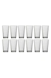 Fortessa Ornamento Grata Set Of 12 Mixing Glasses In Clear