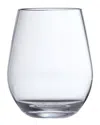 Fortessa Outside Stemless Set Of 6 Red Wine Glasses In Transparent
