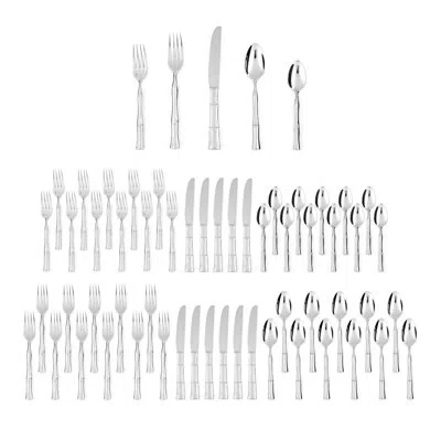 Fortessa Royal Pacific  18/10 Stainless Steel, 60 Piece Flatware Set (service For 12), Silver