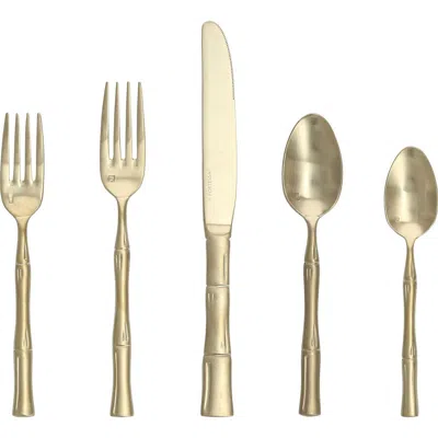 Fortessa Royal Pacific Brushed Champagne 5-piece Place Setting In Gold