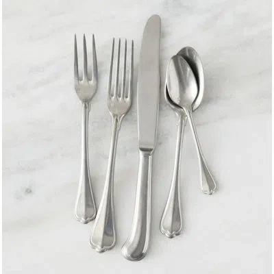 Fortessa San Marco 20 Piece 18/10 Stainless Steel Flatware Set, Service For 5 In Antiqued Silver