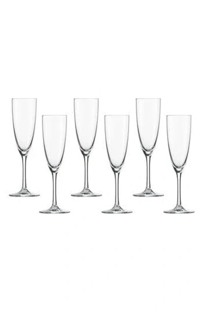 Fortessa Schott Zwiesel Classico Set Of 6 Flute Glasses In Transparent