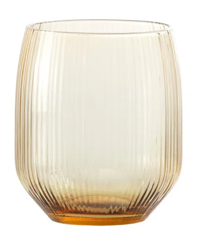 Fortessa Set Of 4 Estiva Glasses, 17.5oz Tall Tumbler In Orange