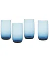 Fortessa Set Of 4 Gala Glass Blue Iced Beverage Glasses In Blue