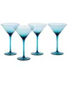Fortessa Set Of 4 Gala Glass Blue Martini Glasses In Blue