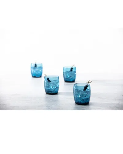 FORTESSA FORTESSA SET OF 4 GALA GLASS BLUE SHORT BEVERAGE GLASSES