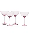 Fortessa Set Of 4 Gala Glass Pink Coupe Cocktail Glasses