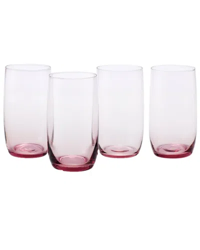 Fortessa Set Of 4 Gala Glass Pink Iced Beverage Glasses