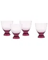 Fortessa Set Of 4 Gala Glass Pink Lowball Cocktail Glasses In Pink