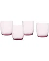 Fortessa Set Of 4 Gala Glass Pink Short Beverage Glasses In Pink